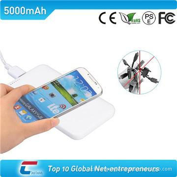 External lithium polymer wireless portable charger 5000mah